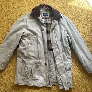 CHEROKEE Men's Large Beige Button-Up and zipper Jacket Lined Cotton Long Sleeves